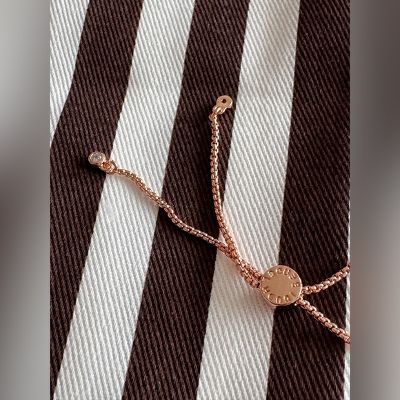 Henri Bendel Pave Link Slider Bracelet, brown stone with rose gold color. New! - Picture 3 of 6
